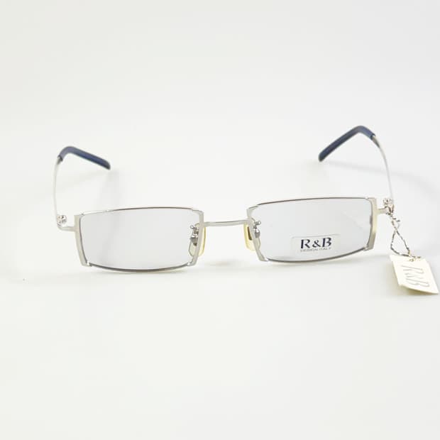 R&B EYEWEAR 실버 슬림 스퀘어 메탈 빈티지 안경