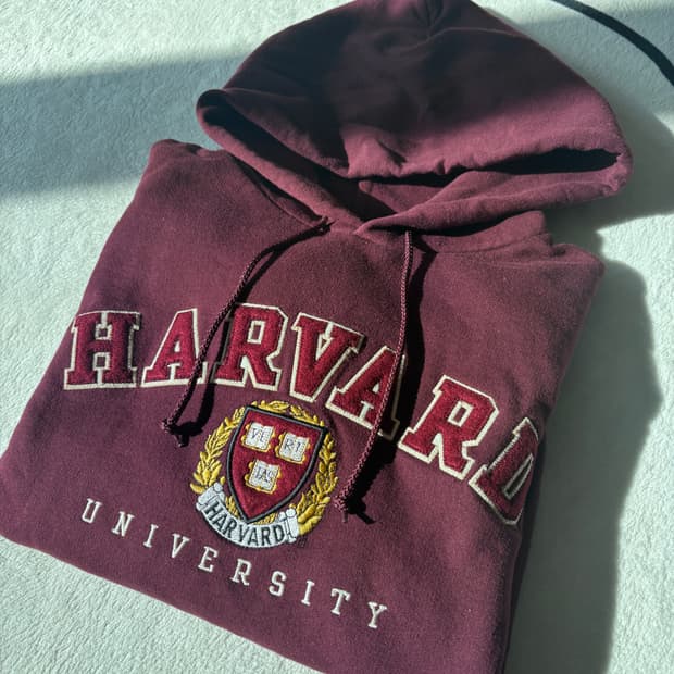 챔피온 하버드대학교로고 후드티 s