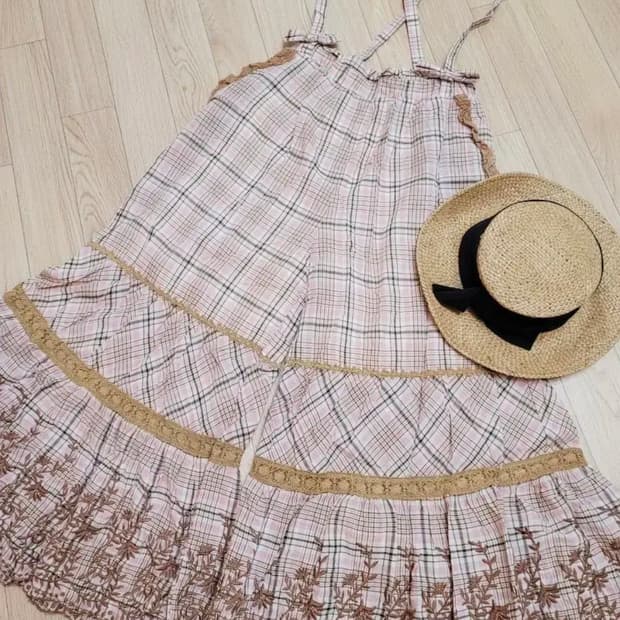 일본빈티지 새제품 LIZLISA 리즈리사 자수 멜빵바지