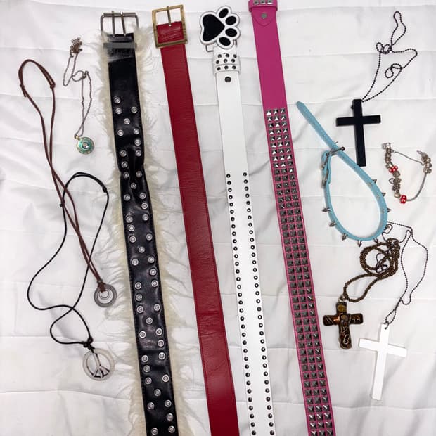 펑크/y2k 악세사리 롱 목걸이 팬던트 벨트