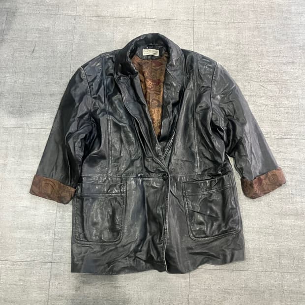 일본빈티지 elegance 오리엔탈보헤미안 가죽레더자켓