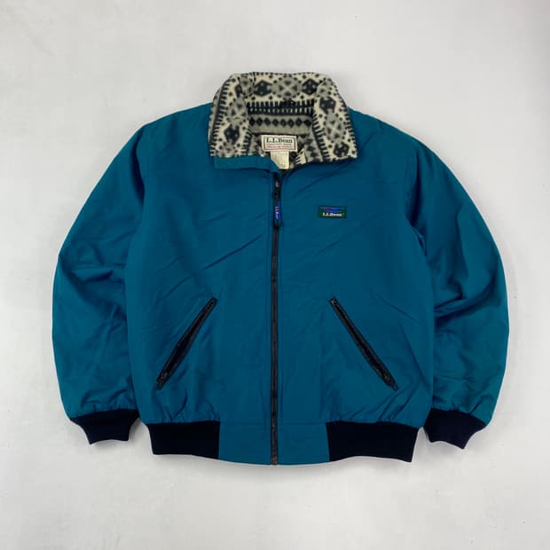 90s LL bean 나일론 쉘 플리스 안감 집업 자켓 (100)
