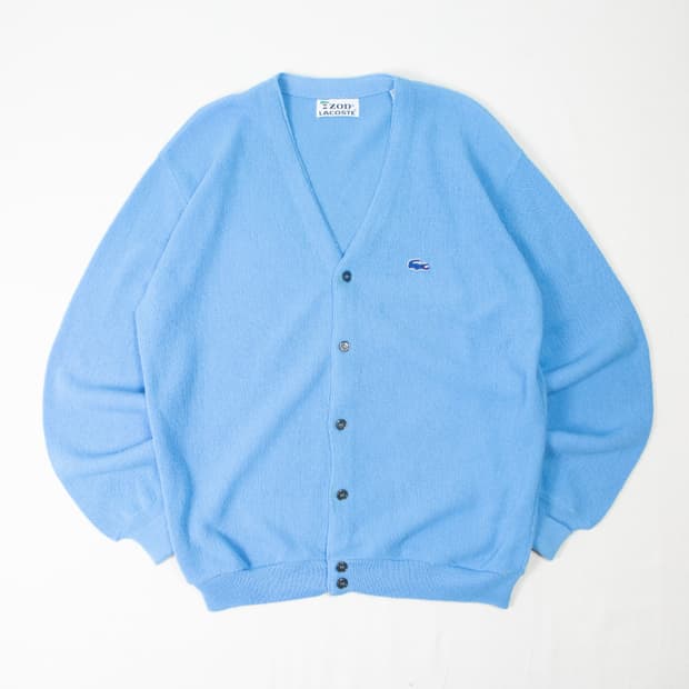 70s IZOD 라코스테 아크릴 가디건 스카이블루