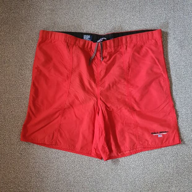 90s 폴로 스포츠 레드색 스윔 쇼츠