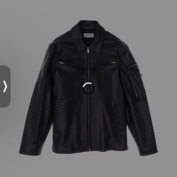 21FW 헬무트랭 집업 레더 라이더 자켓 블랙 L