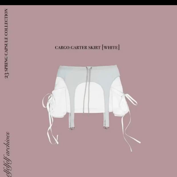 elfelfelf 카고 가터 스커트 cargo garter 화이트