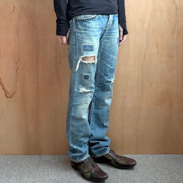 히스테릭 글래머 패치워크 데님 팬츠