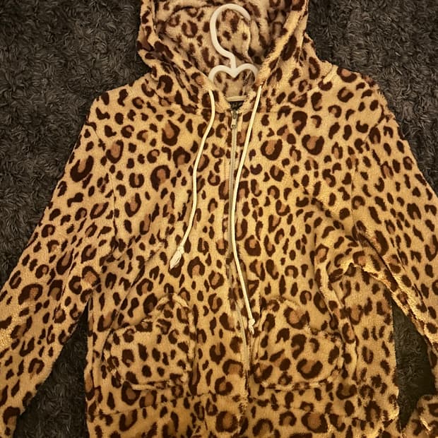 갸루 호피 곰돌이 귀 털 후드집업 판매합니당