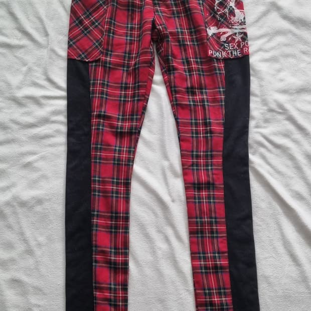 섹스팟리벤지 체크 펑크 팬츠