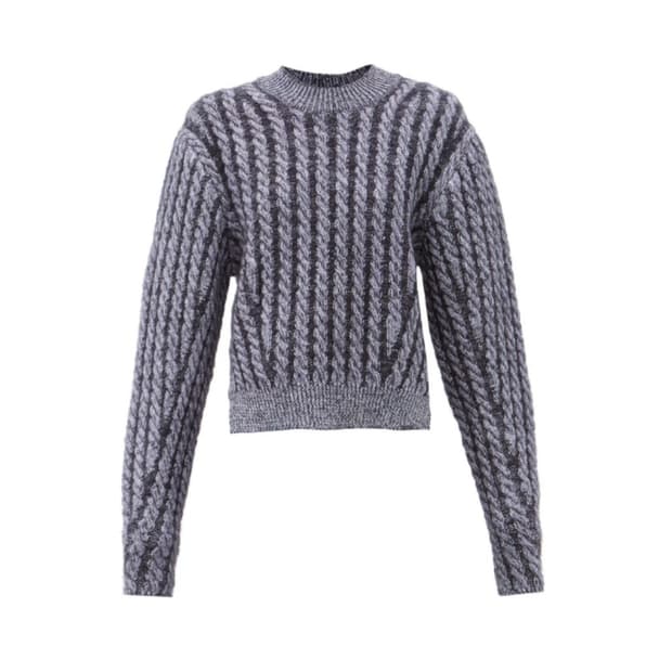 끌로에 정품 여성 청키 울 블랜드 케이블 스웨터 네이비 M