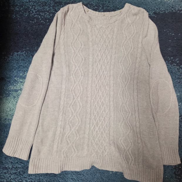 택포)LEILIAN 일본 빈티지 니트모리풍 핀터깔 부드러운 베이지 꽈배기