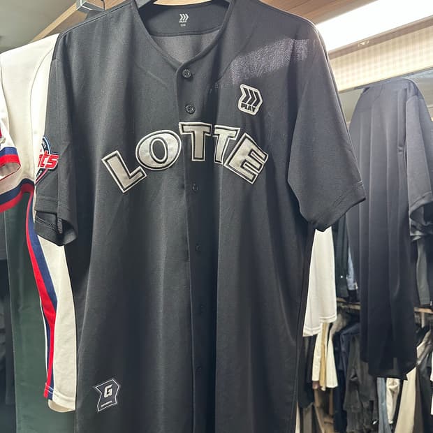 110 XXL 롯데자이언츠 올드블랙 유니폼 어센틱 노마킹