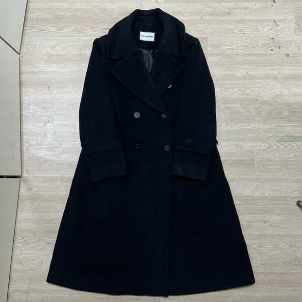 칼 라거펠트 여성 캐시미어 더블 롱코트 [블랙] L/100