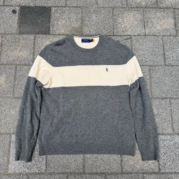 폴로 랄프로렌 그레이/아이보리 니트