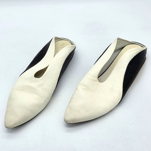  마르셀 우먼스 뮬 로퍼 흰/검 (37) 