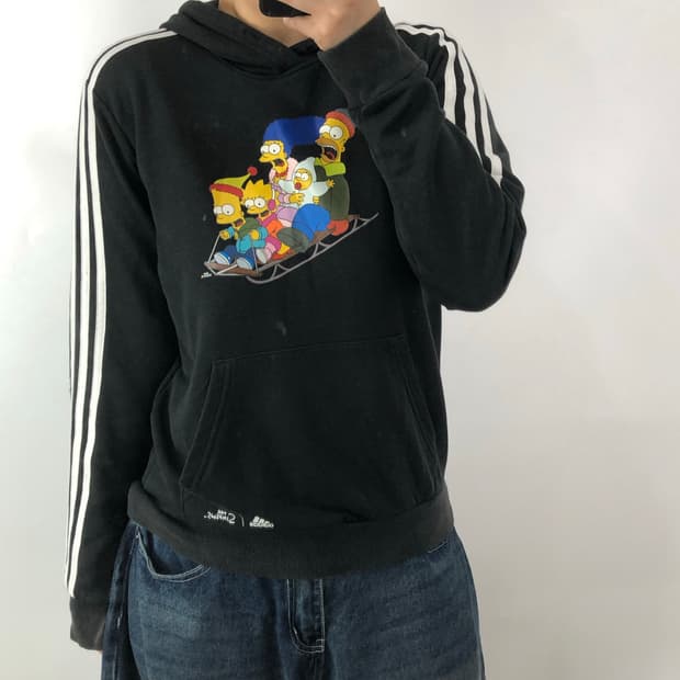 [M] 아디다스 x 심슨 프린팅 후드티