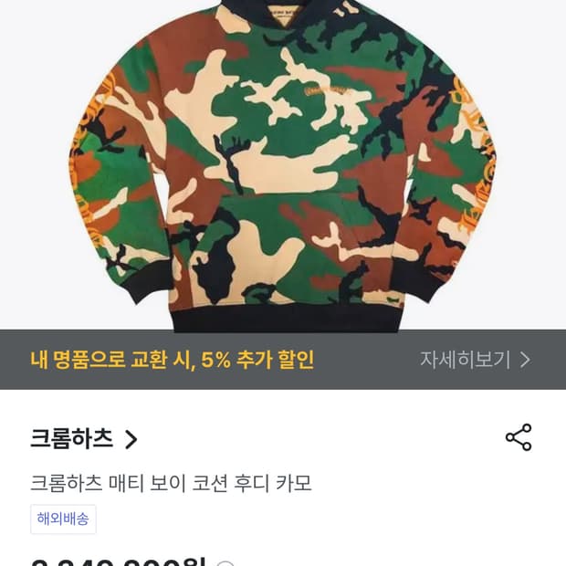 크롬하츠 매티보이후드티 판매