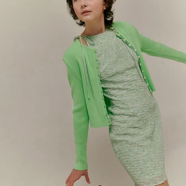 오버듀플레어 플로럴 홀터 원피스 그린