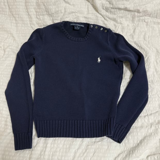 폴로 코튼 니트 네이비 S
