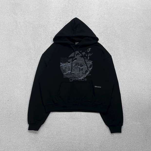 글랙 Glack 사운드웨이브 후드티 블랙