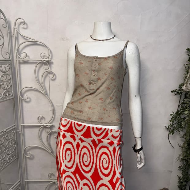 Ash orange floral sleeveless 