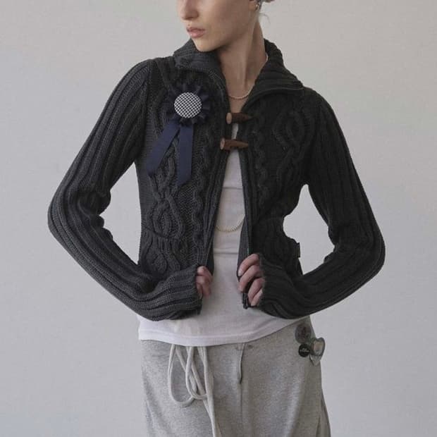 스컬프터 투웨이 니트집업 가디건