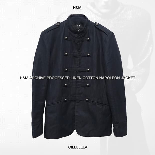 [48] H&M 에이치엔엠 아카이브 가공 린넨코튼 나폴레옹 자켓