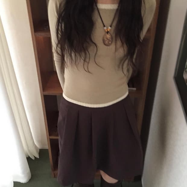 시즐 seezul 워터 빈티지 이너 티셔츠 베이지