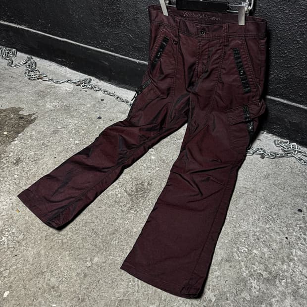 Nicole Club for Men Burgundy Cargo Pants