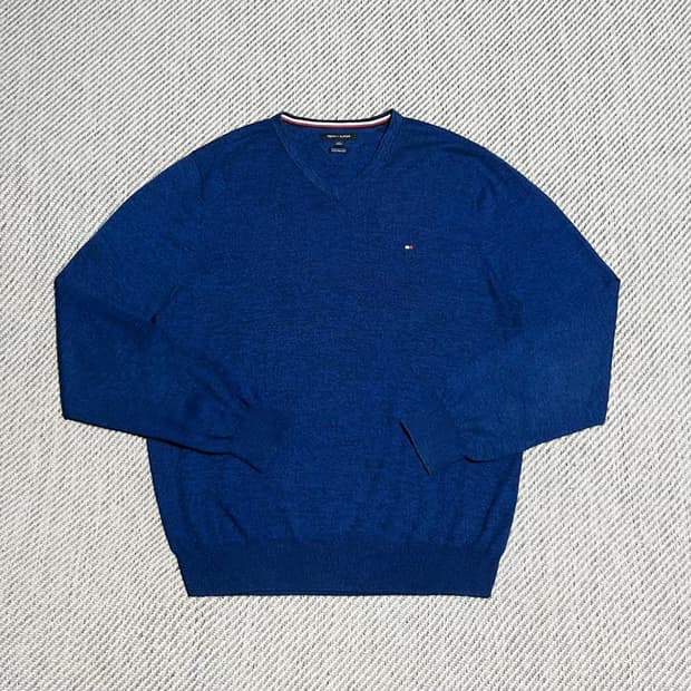 [L] Tommy 타미힐피거 코튼 브이넥 니트