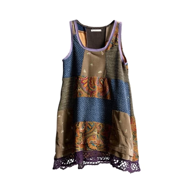 vintage patchwork sleeveless
