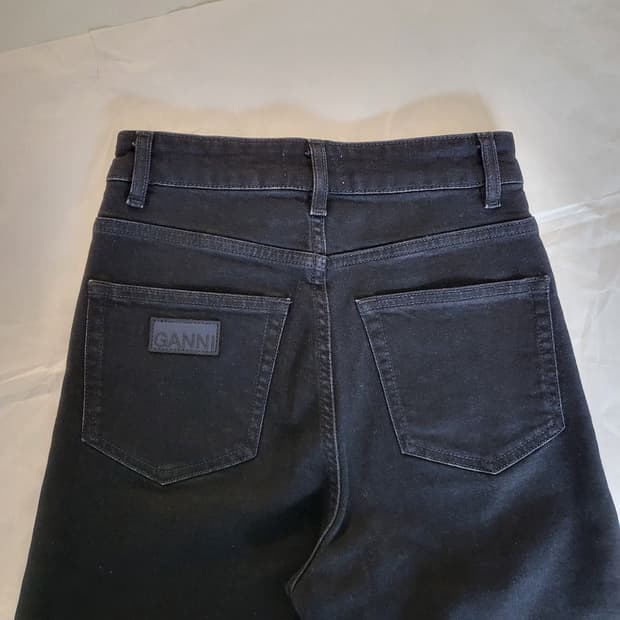 가니 데님 워싱 블랙 팬츠 