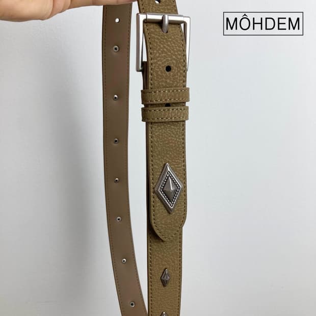 [Unisex🍂] 다이아 스터드 찡 소가죽 벨트