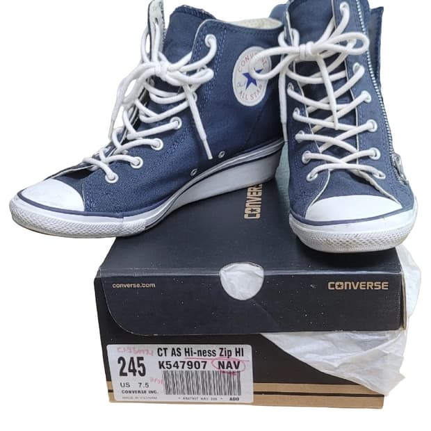 컨버스 하이 웨지힐 네이비