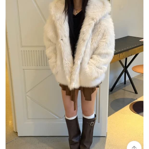 퍼 후드 자켓 새제품 화이트