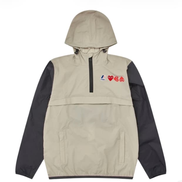 플레이 꼼데가르송 x 까웨 하프 집 자켓 베이지 블랙 S