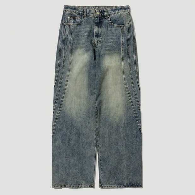 인템포무드 롱 트리플 컷 데님팬츠