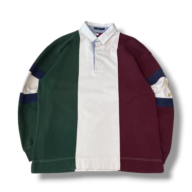 타미힐피거 자수 럭비 티셔츠 r1602