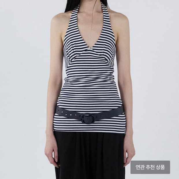 세릭 스트라이프 홀터탑 블랙 삽니다