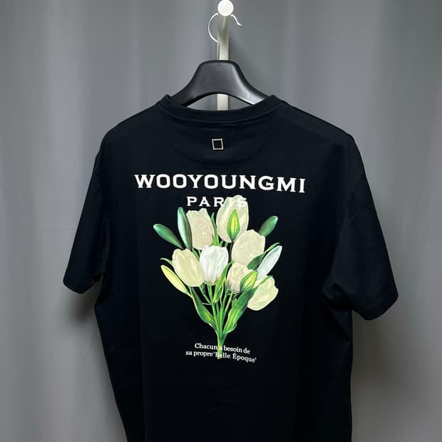 [정품] 우영미 플라워 반팔 블랙 50size