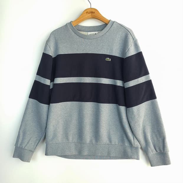 라코스테 Lacoste 배색 크루넥 맨투맨 100