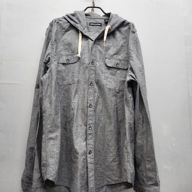 DKNY 진스 투포켓 후드 셔츠 L(XL)