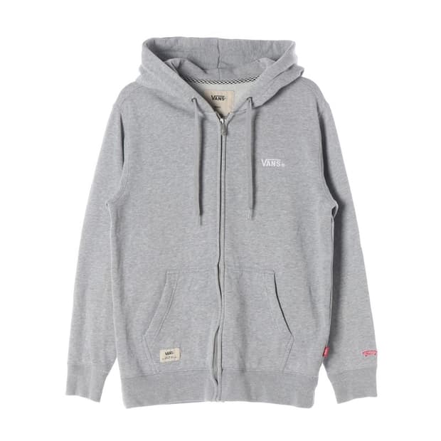 반스 스몰로고 체커보드 디테일 기모 후드집업 그레이 S