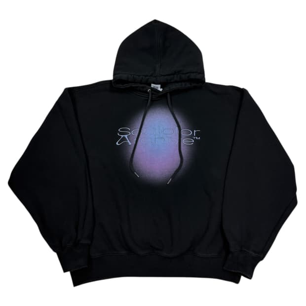 스컬프터 그래픽 로고 기모 스웻 후드티 블랙 XL