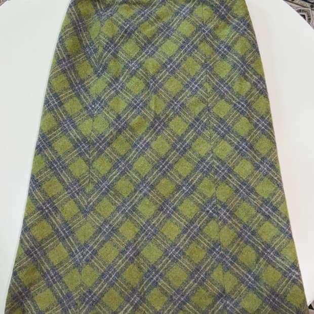 gaminerie 빈티지 체크 울 미디 스커트 