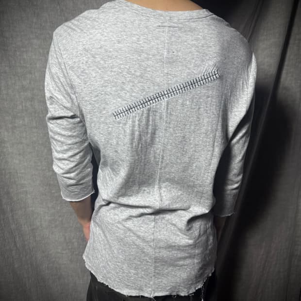 thom/krom 3/4 Stitch Detail Long Tee 