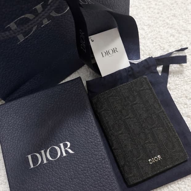 디올 오블리크 오거나이저 카드지갑 블랙 백화점 풀구성