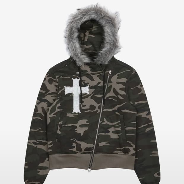 러브이즈트루 UNBALANCE HOOD ZIP UP 카모 후드집업