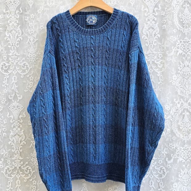 90s Den-M-Nit 인디고 코튼 니트