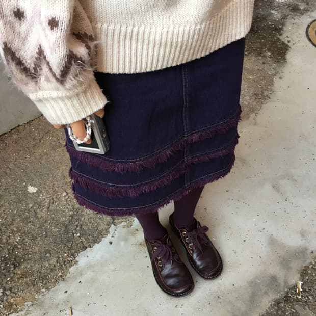 JPN Purple Denim Skirt